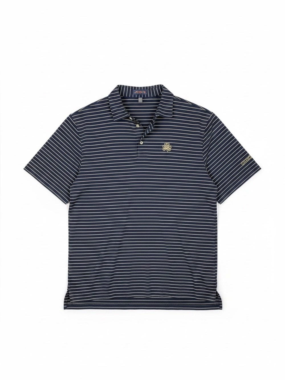 Peter Millar Erin Hills Golf Polo Navy Yellow Striped Performance Men’s‎ XL